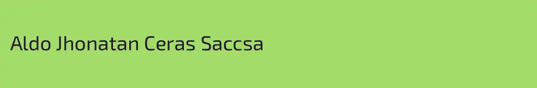 Aldo Jhonatan Ceras Saccsa